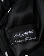 Dolce & Gabbana Black Silk Polka Dot Vneck Tassel Midi Dress Dolce & Gabbana