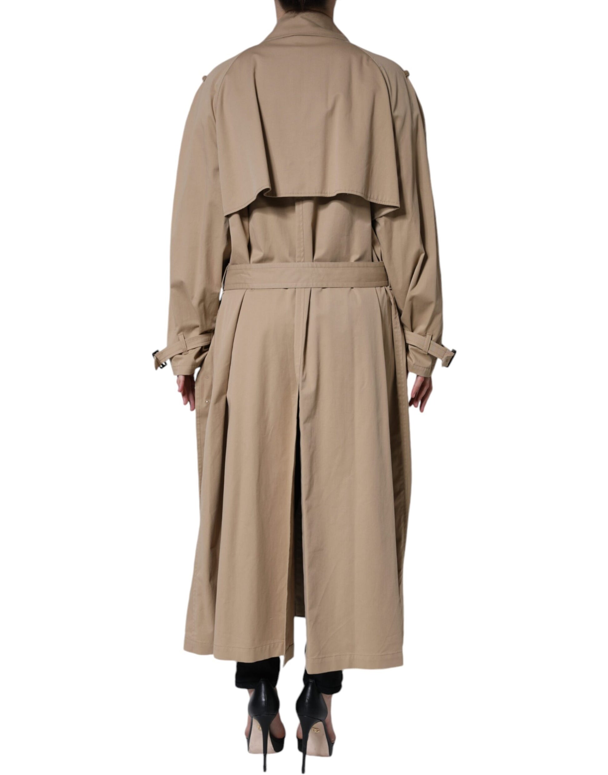 Dolce & Gabbana Khaki Double Breasted Trench Coat Jacket Dolce & Gabbana