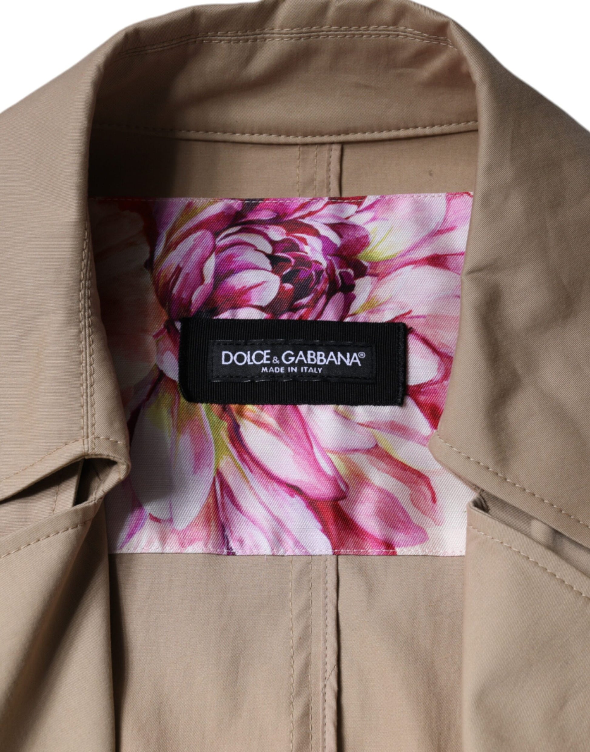 Dolce & Gabbana Khaki Double Breasted Trench Coat Jacket Dolce & Gabbana