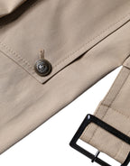 Dolce & Gabbana Khaki Double Breasted Trench Coat Jacket