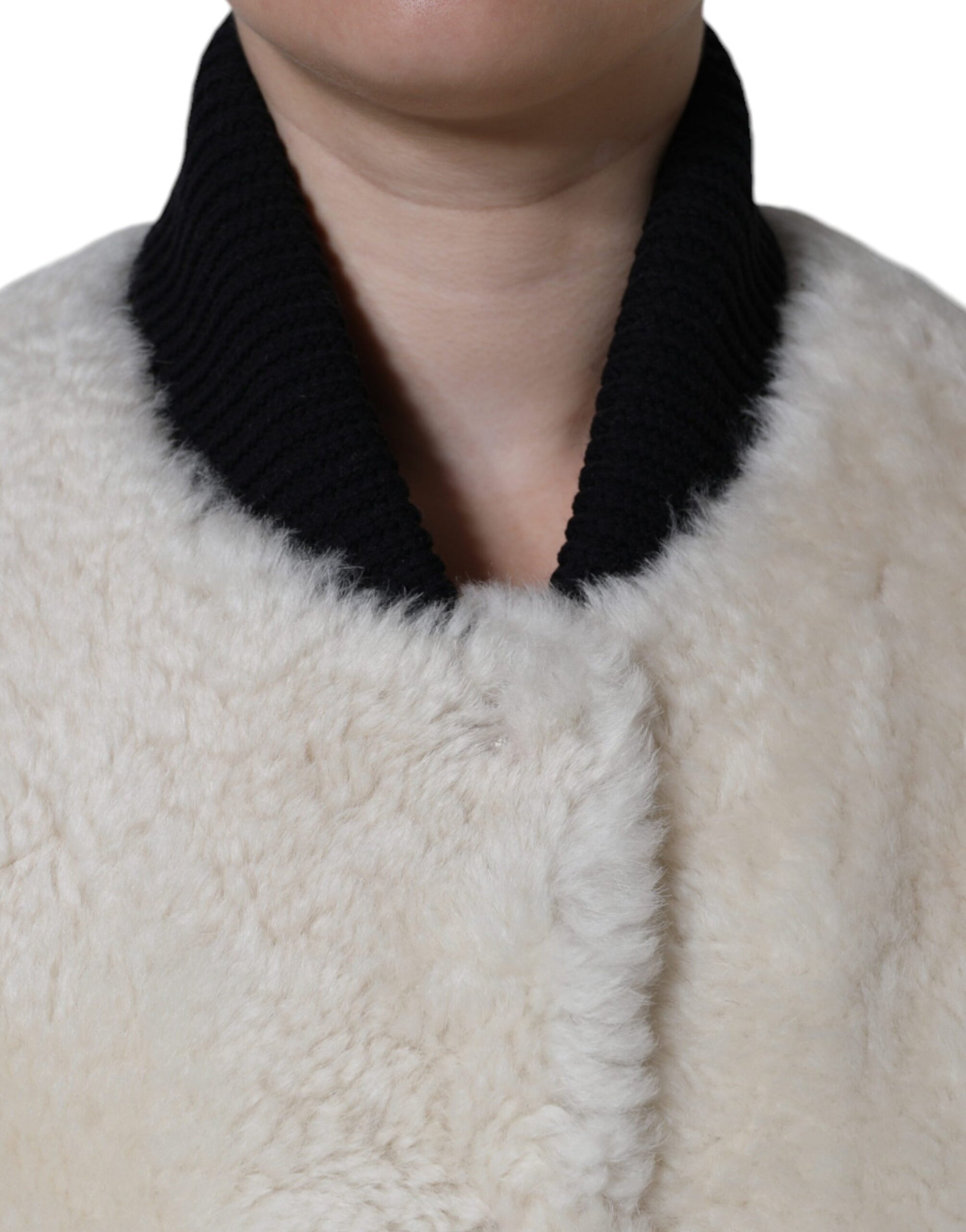 Burberry White WARRENFORD Shearling Leather Vest Coat Jacket Burberry