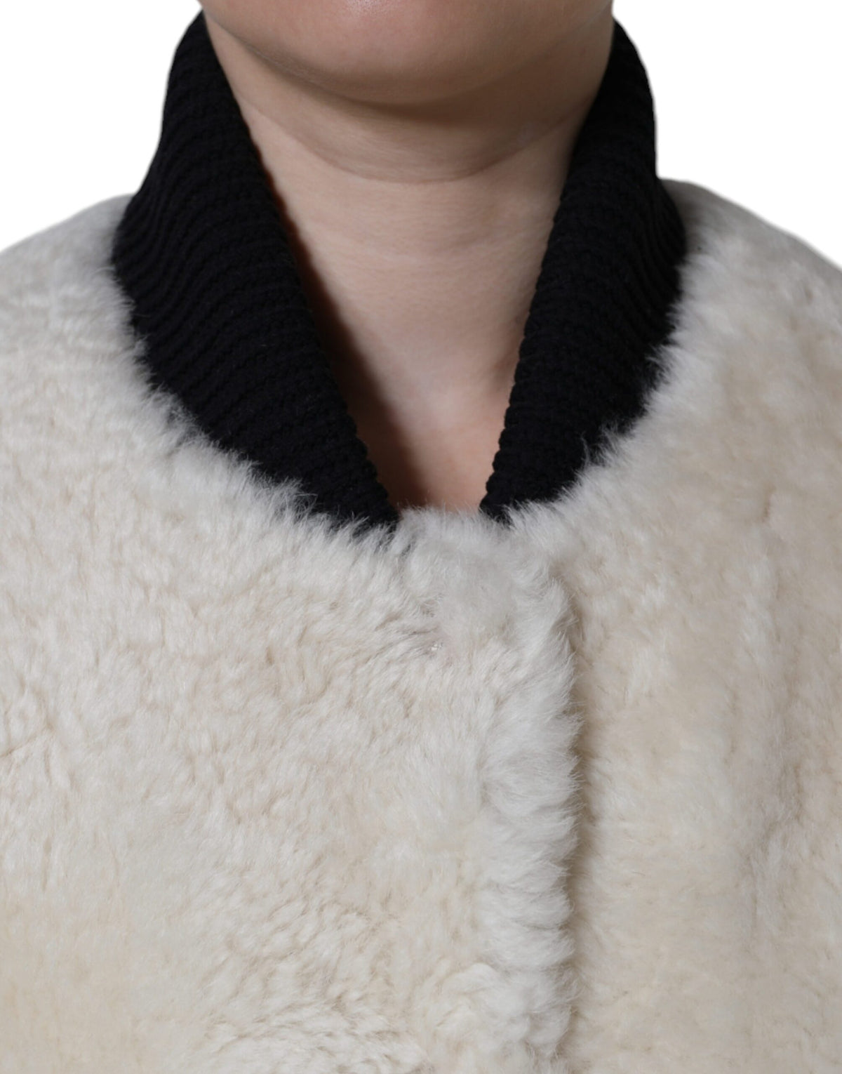 Burberry White WARRENFORD Shearling Leather Vest Coat Jacket - Eljoys Fashion 