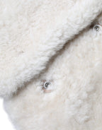 Burberry White WARRENFORD Shearling Leather Vest Coat Jacket - Eljoys Fashion 
