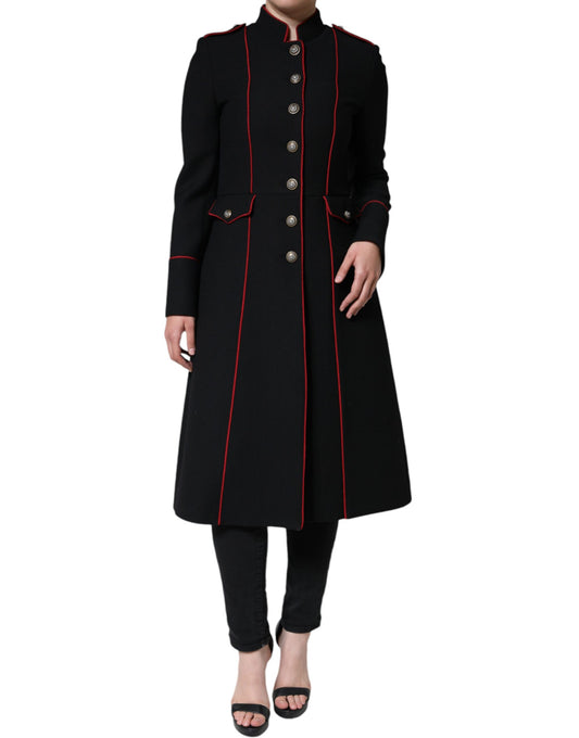 Dolce & Gabbana Black Single Breasted Trench Coat Jacket Dolce & Gabbana