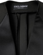 Dolce & Gabbana Black Polyester Double Breasted Coat Jacket - Eljoys Fashion 