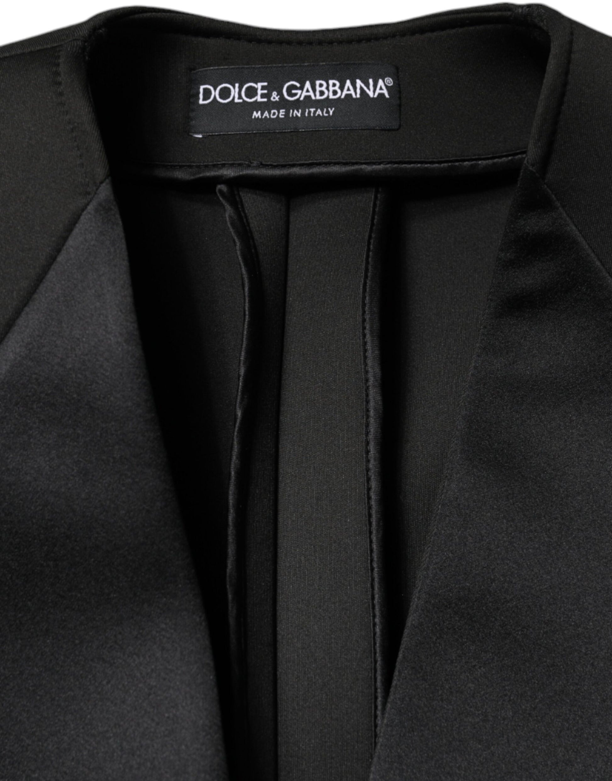 Dolce & Gabbana Black Polyester Double Breasted Coat Jacket Dolce & Gabbana