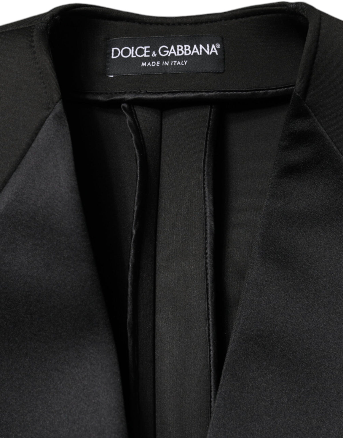 Dolce & Gabbana Black Polyester Double Breasted Coat Jacket - Eljoys Fashion 