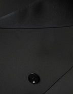 Dolce & Gabbana Black Polyester Double Breasted Coat Jacket - Eljoys Fashion 