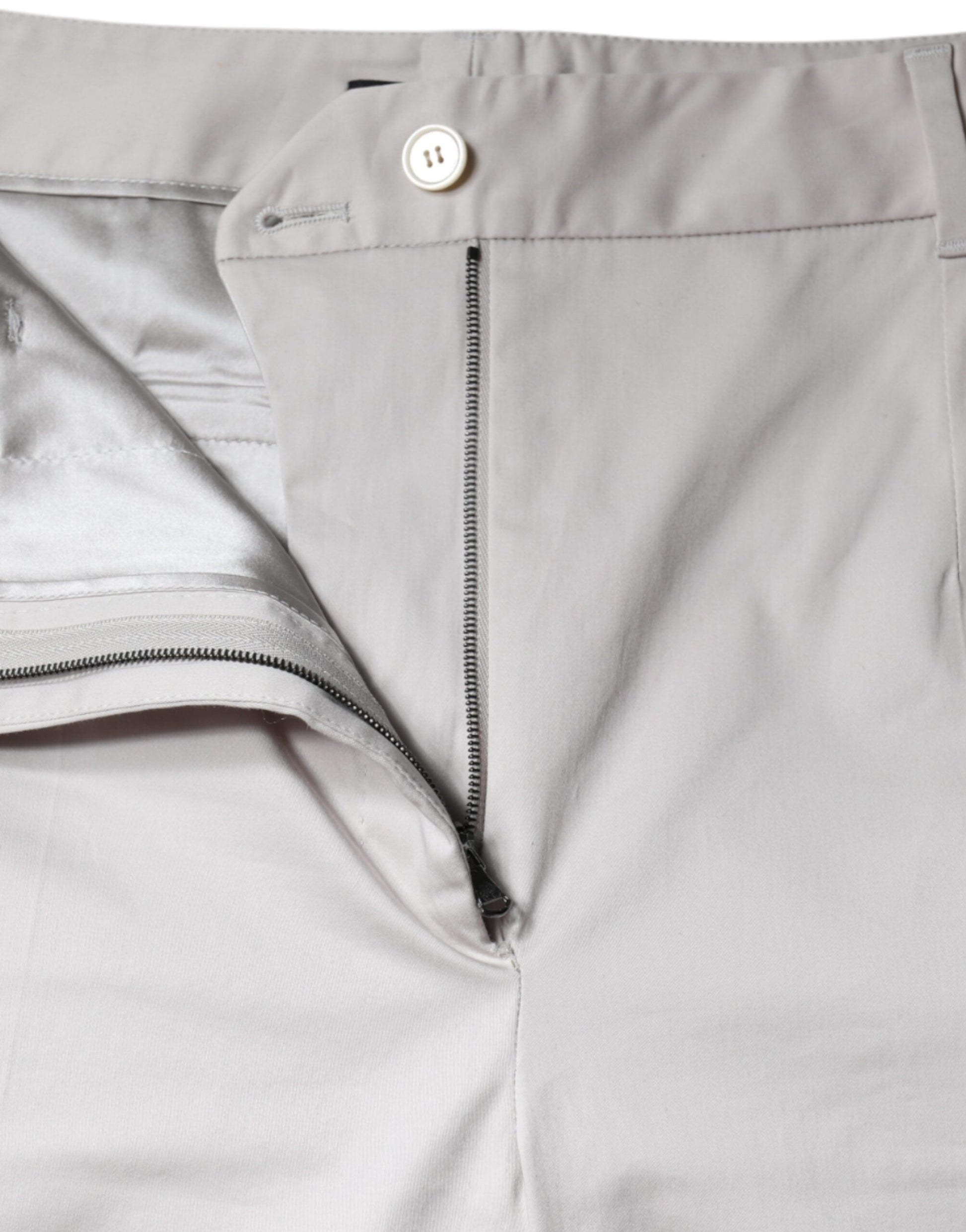 Dolce & Gabbana White Cotton Mid Waist Cropped Skinny Pants Dolce & Gabbana