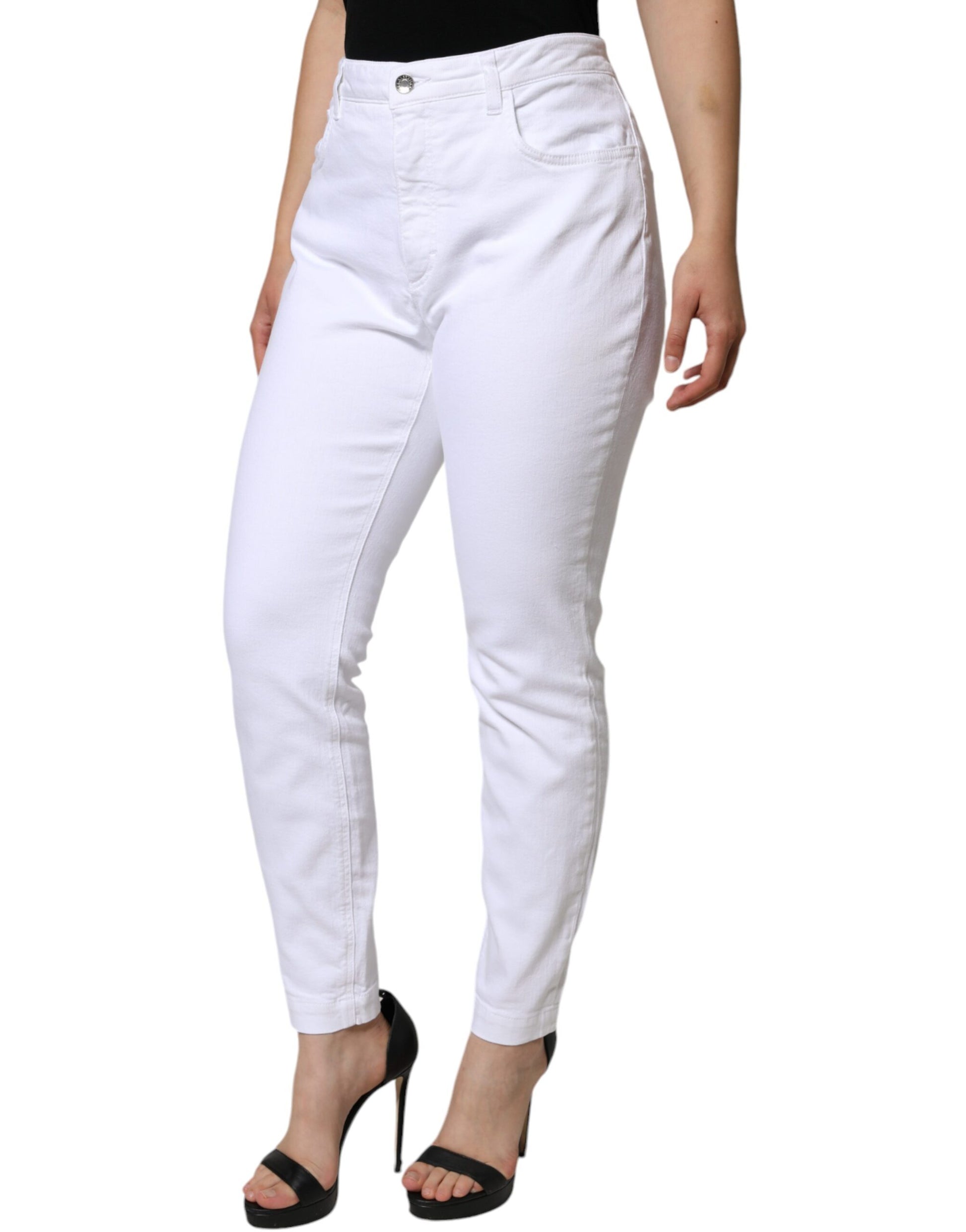 Dolce & Gabbana White Cotton Stretch AUDREY Skinny Jeans Dolce & Gabbana