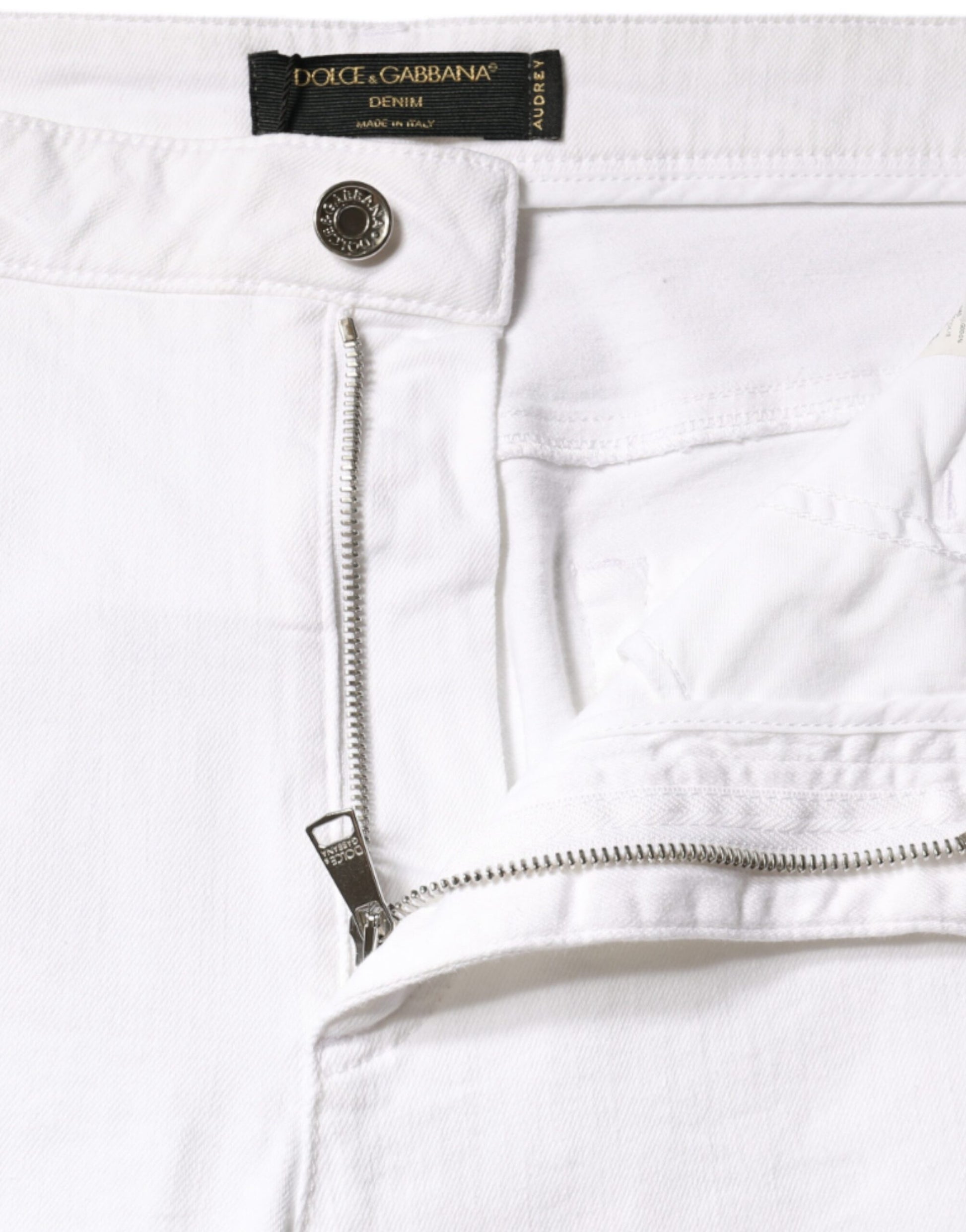 Dolce & Gabbana White Cotton Stretch AUDREY Skinny Jeans Dolce & Gabbana