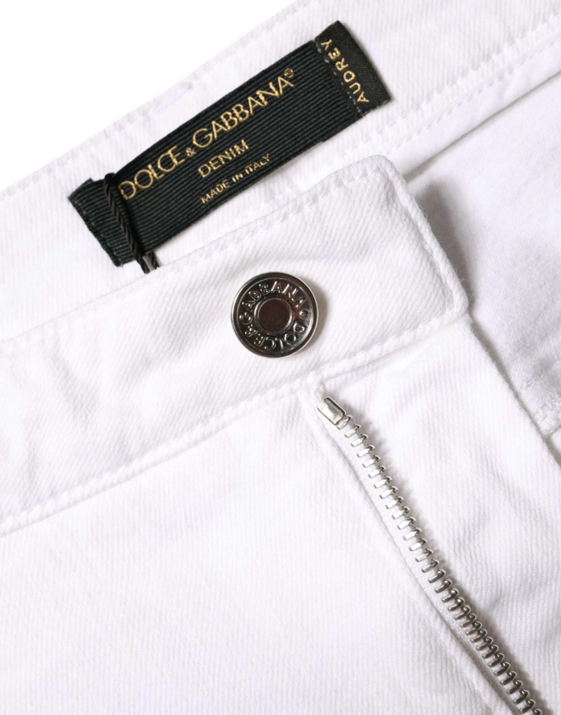 Dolce & Gabbana White Cotton Stretch AUDREY Skinny Jeans Dolce & Gabbana