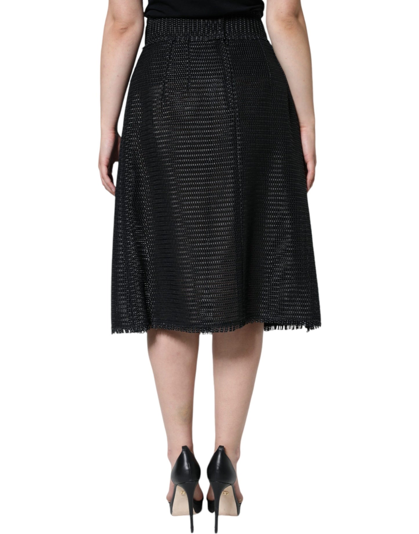 Dolce & Gabbana Black Viscose High Waist Pencil Cut Skirt Dolce & Gabbana