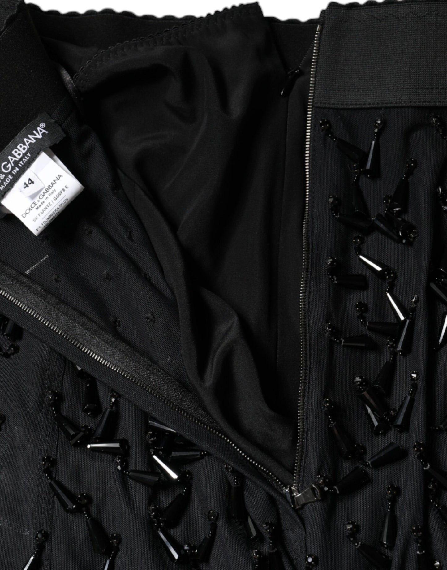 Dolce & Gabbana Black Embellished Pencil Cut Midi Skirt Dolce & Gabbana