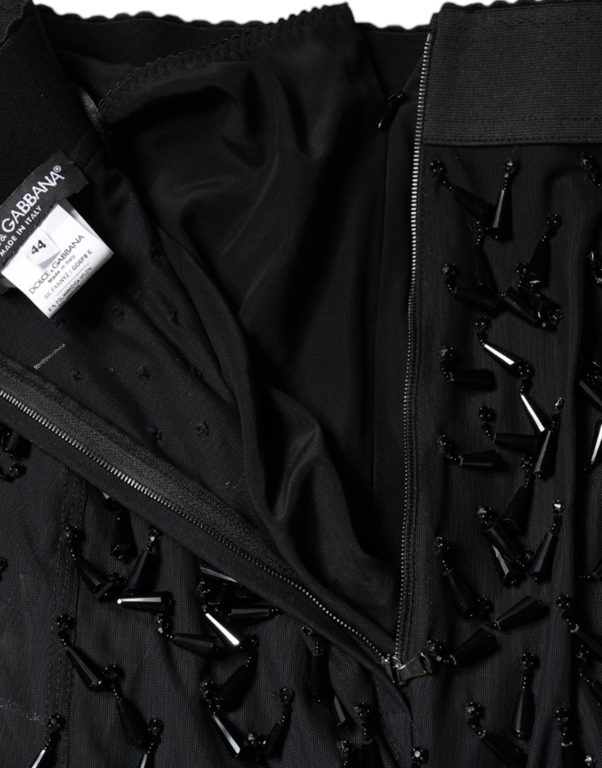 Dolce & Gabbana Black Embellished Pencil Cut Midi Skirt Dolce & Gabbana