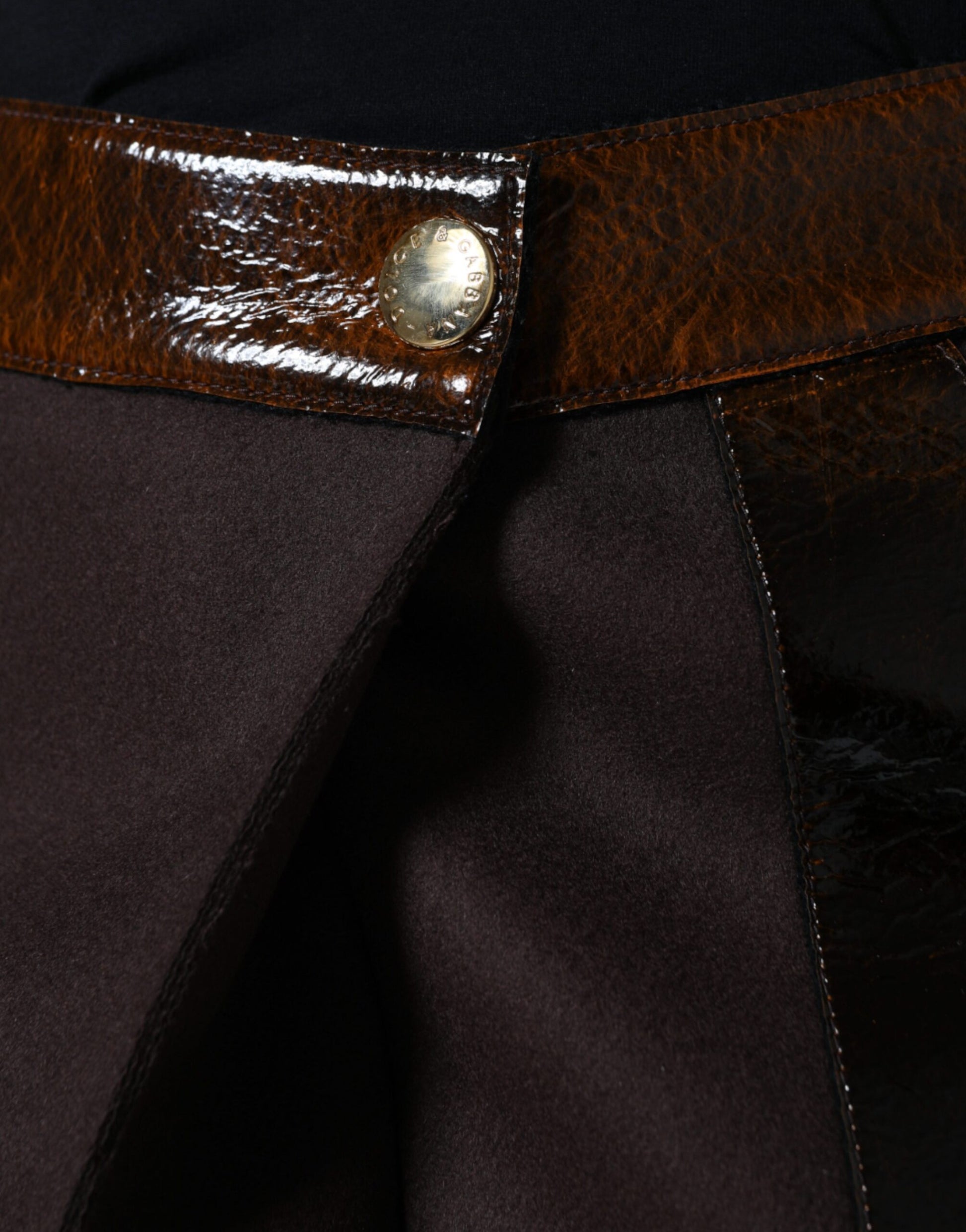 Dolce & Gabbana Brown Virgin Wool Mid Waist A-line Mini Skirt Dolce & Gabbana