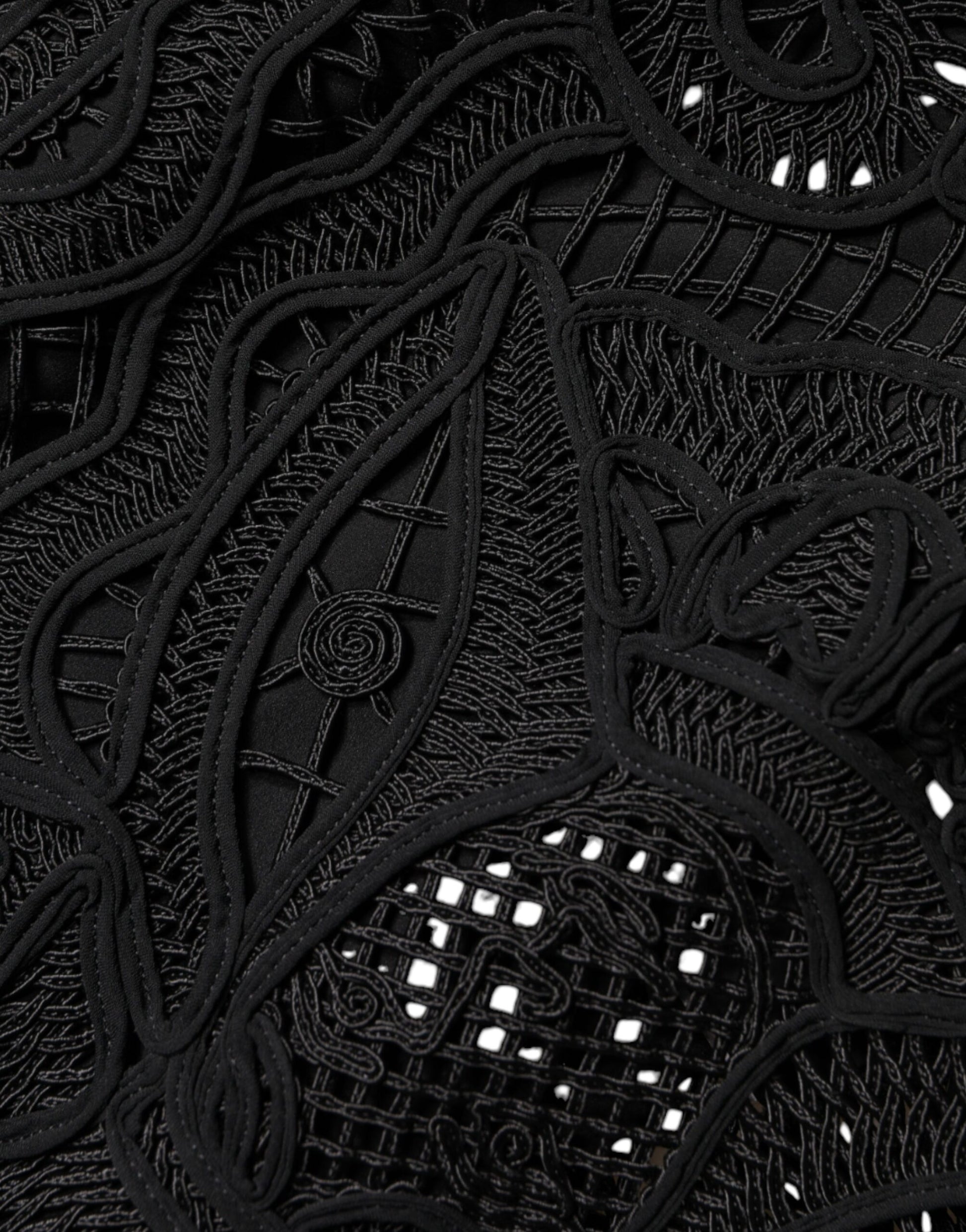 Dolce & Gabbana Black Floral Lace HighWaist Pencil Cut Skirt Dolce & Gabbana