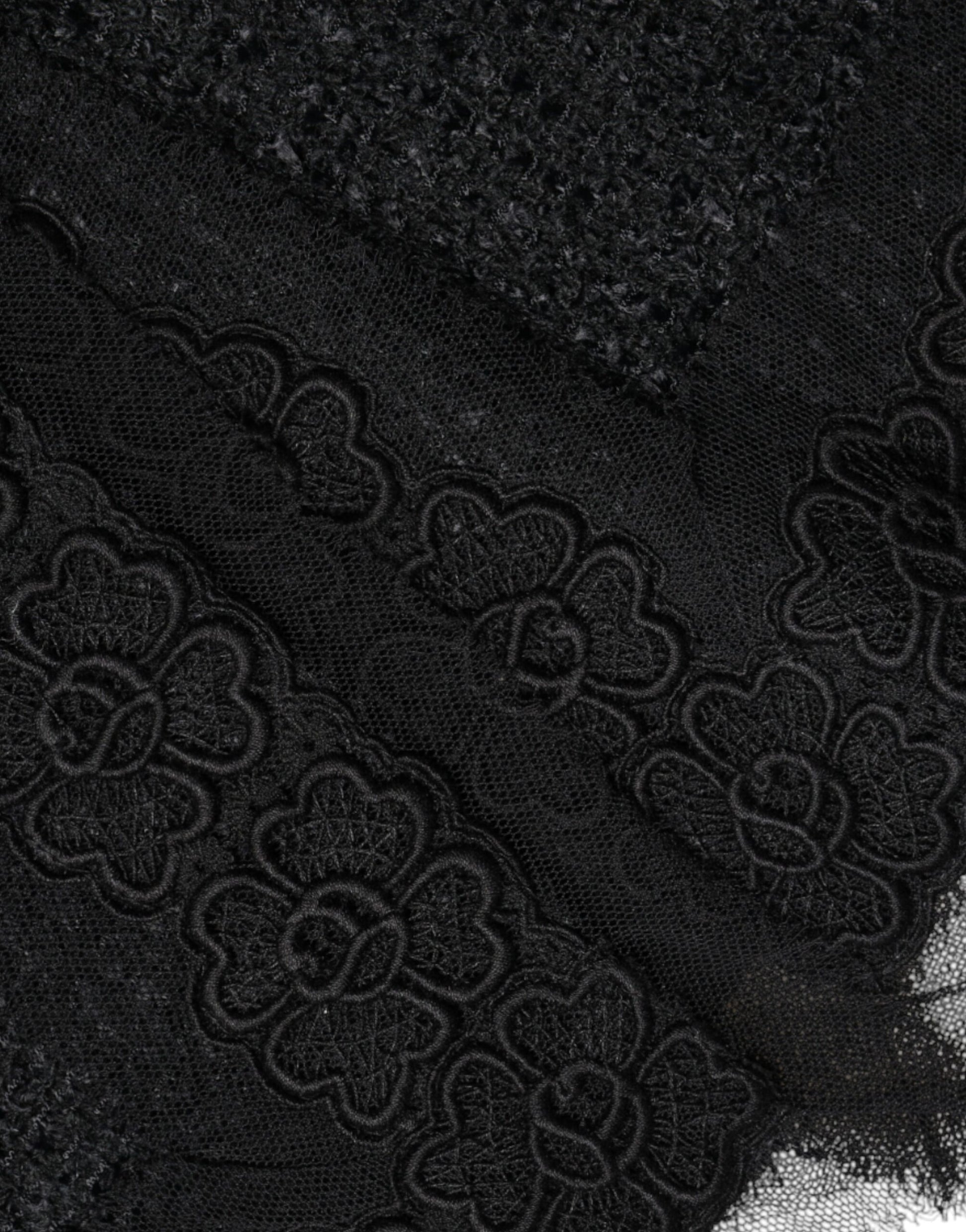 Dolce & Gabbana Black Virgin Wool Pencil Cut Midi Skirt Dolce & Gabbana