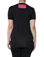 Dolce & Gabbana Black Cotton Logo Print Round Neck T-shirt - Eljoys Fashion 