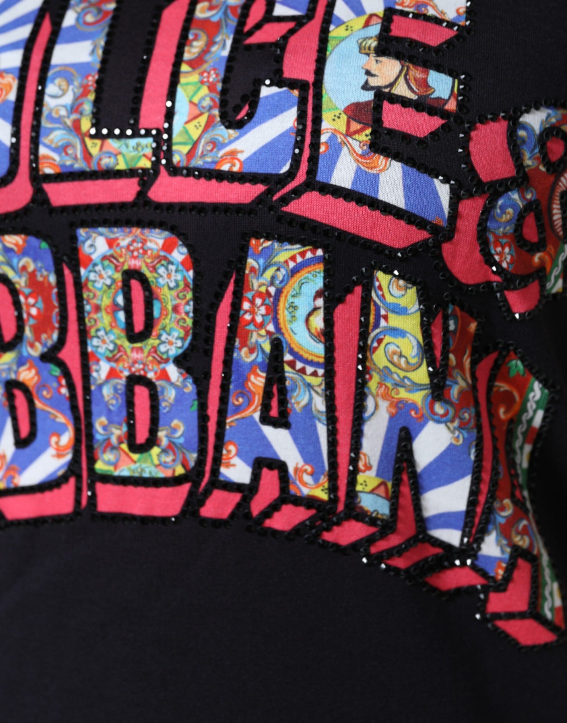 Dolce & Gabbana Black Cotton Logo Print Round Neck T-shirt Dolce & Gabbana