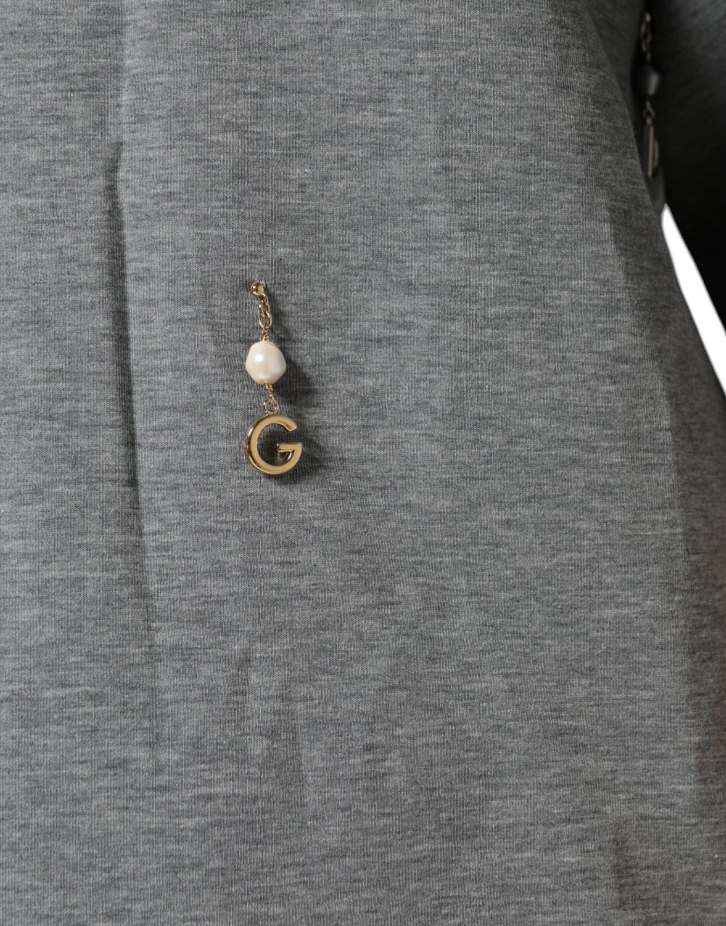 Dolce & Gabbana Gray Cotton Blend Embellished Tee T-shirt Dolce & Gabbana