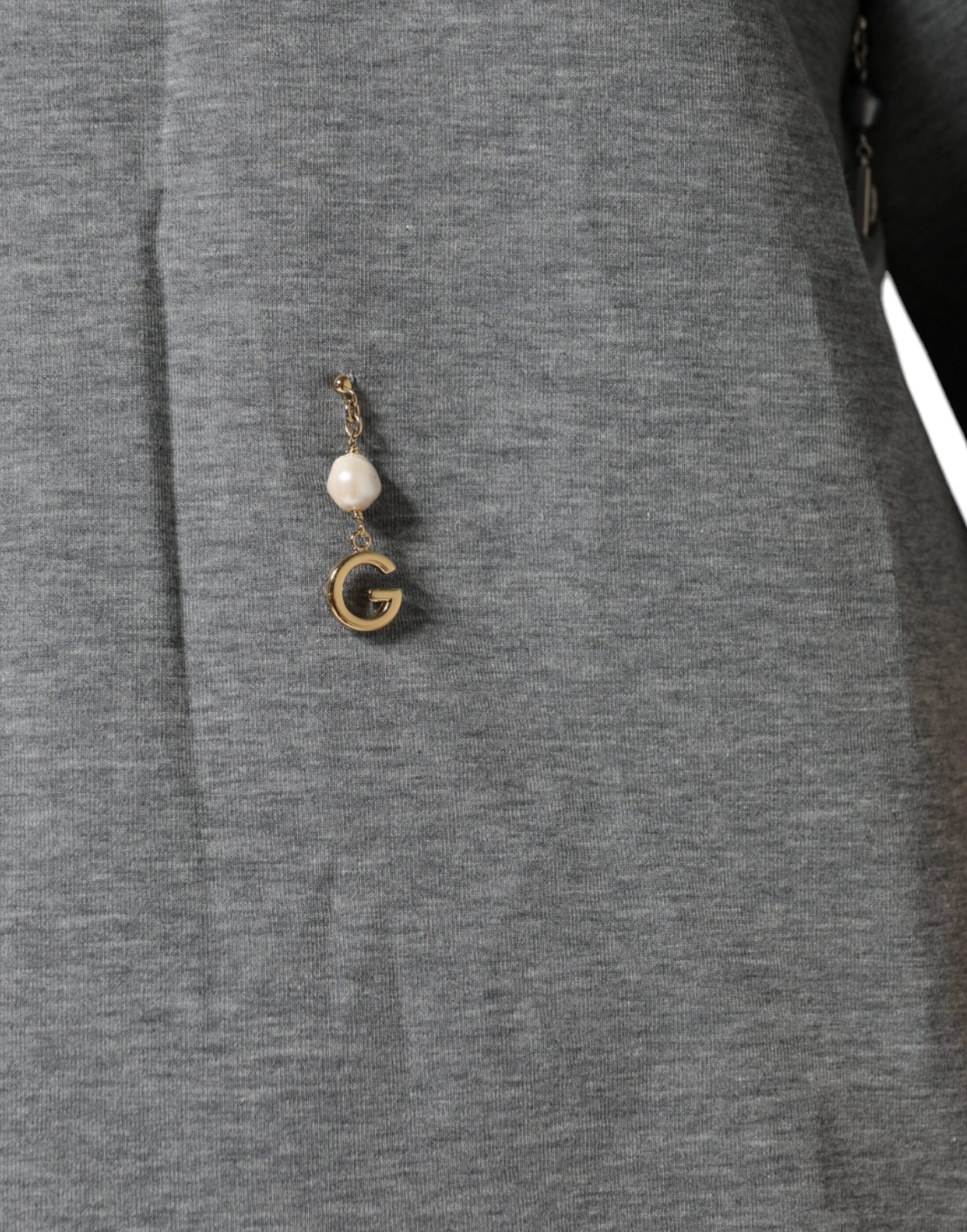 Dolce & Gabbana Gray Cotton Blend Embellished Tee T-shirt Dolce & Gabbana