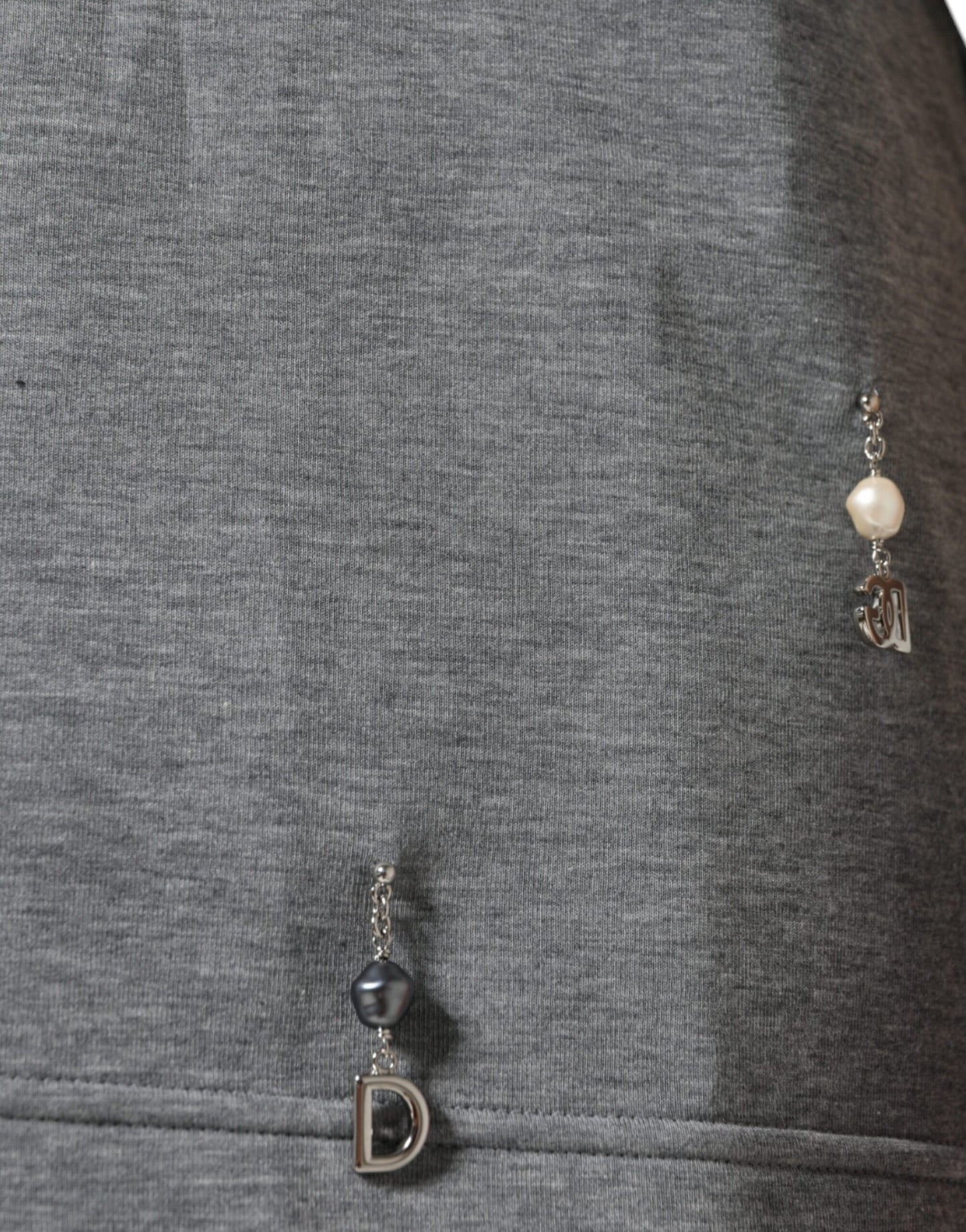Dolce & Gabbana Gray Cotton Blend Embellished Tee T-shirt Dolce & Gabbana