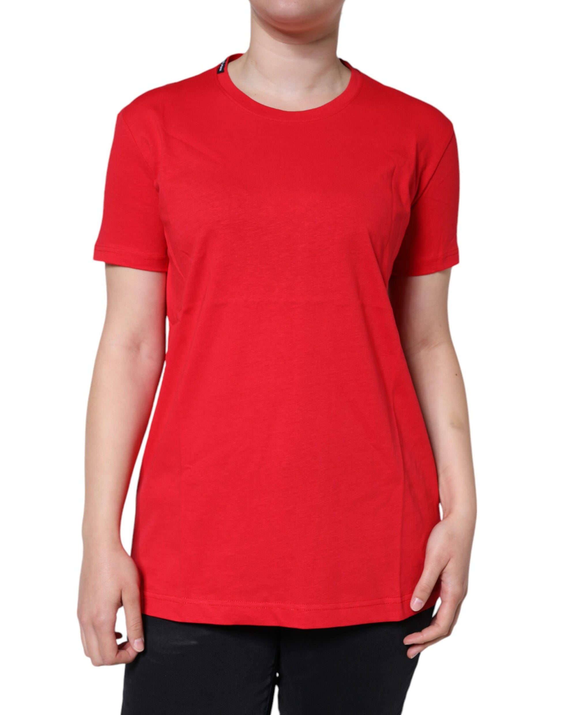 Dolce & Gabbana Red Cotton Crew Neck Short Sleeve Tee T-shirt Dolce & Gabbana