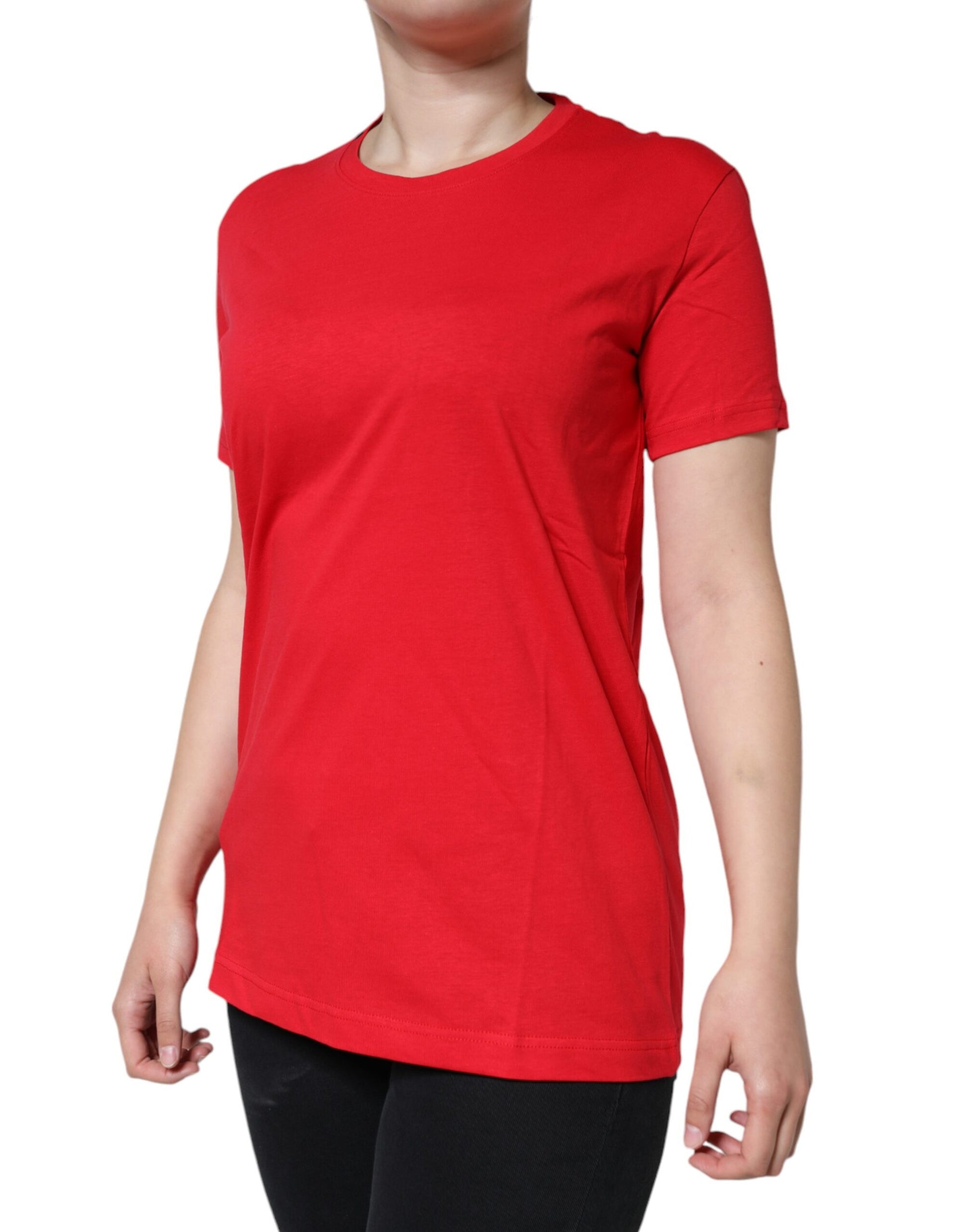 Dolce & Gabbana Red Cotton Crew Neck Short Sleeve Tee T-shirt Dolce & Gabbana