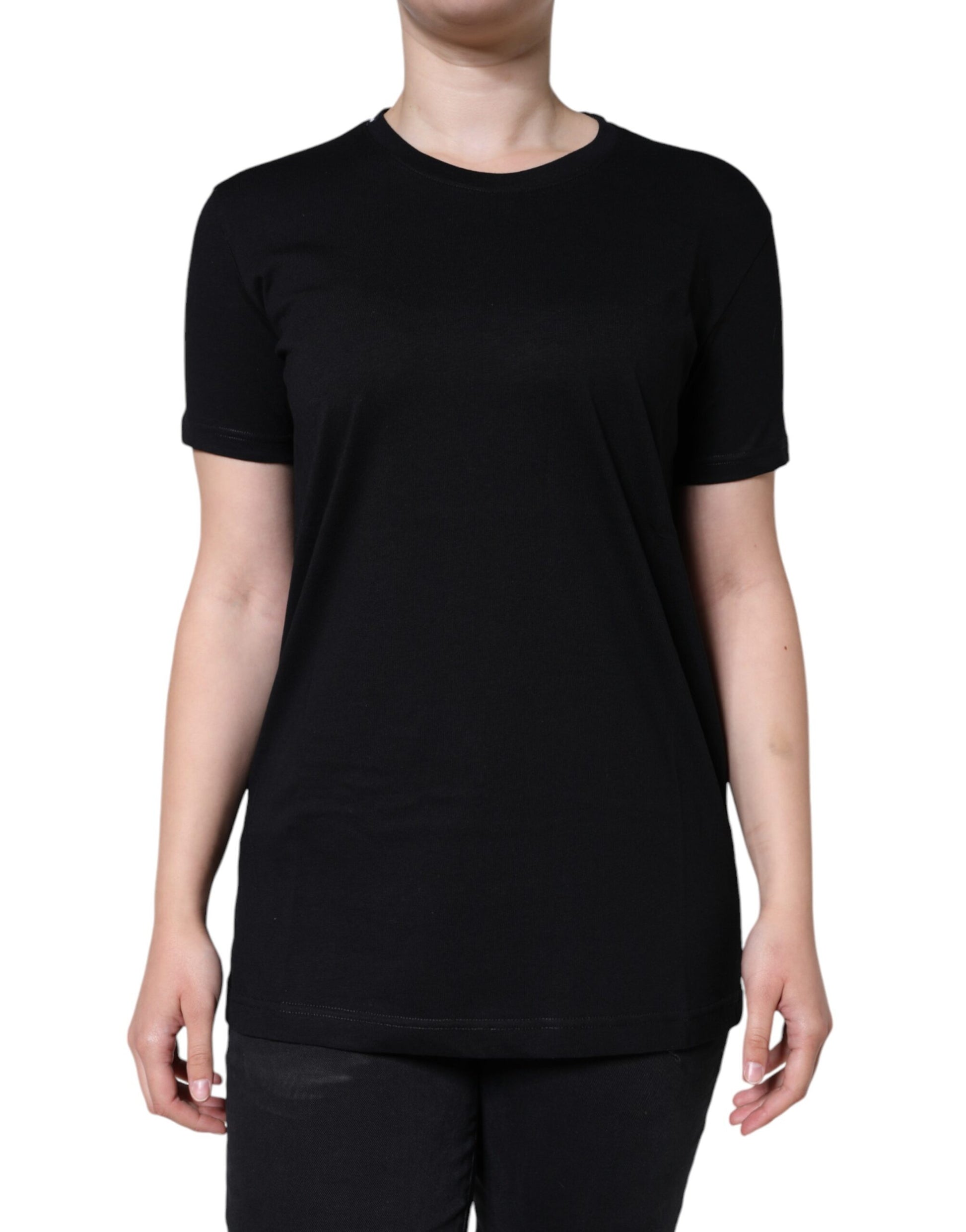 Dolce & Gabbana Black Cotton Crew Neck Short Sleeve T-shirt Dolce & Gabbana