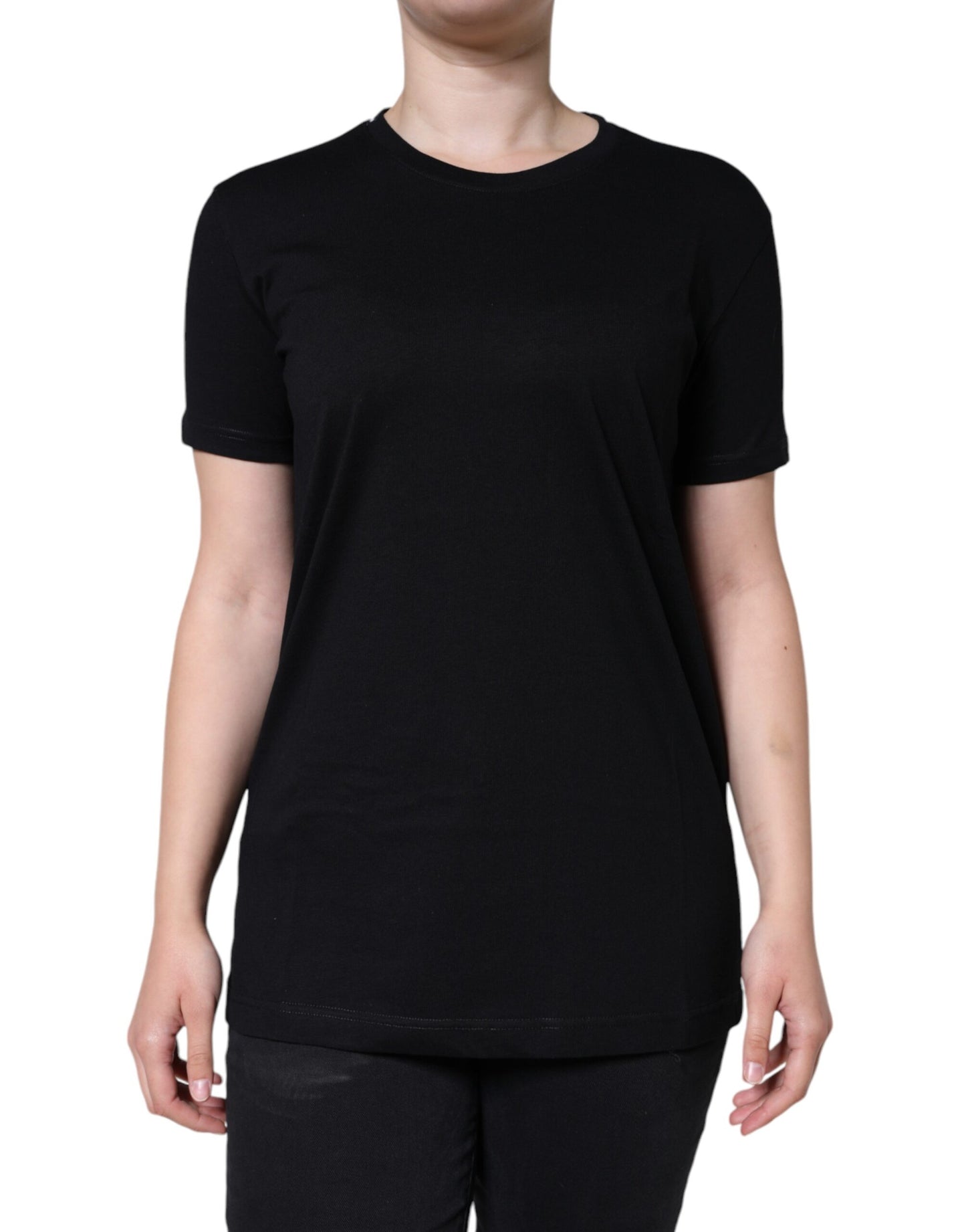Dolce & Gabbana Black Cotton Crew Neck Short Sleeve T-shirt Dolce & Gabbana