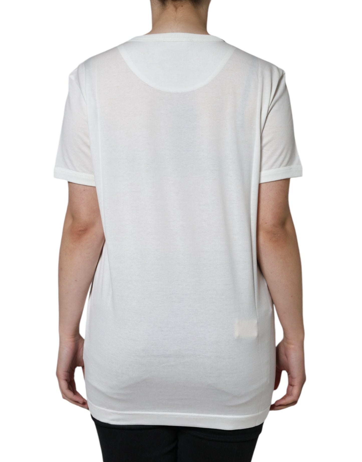 Dolce & Gabbana White Cotton Crew Neck Short Sleeve T-shirt Dolce & Gabbana