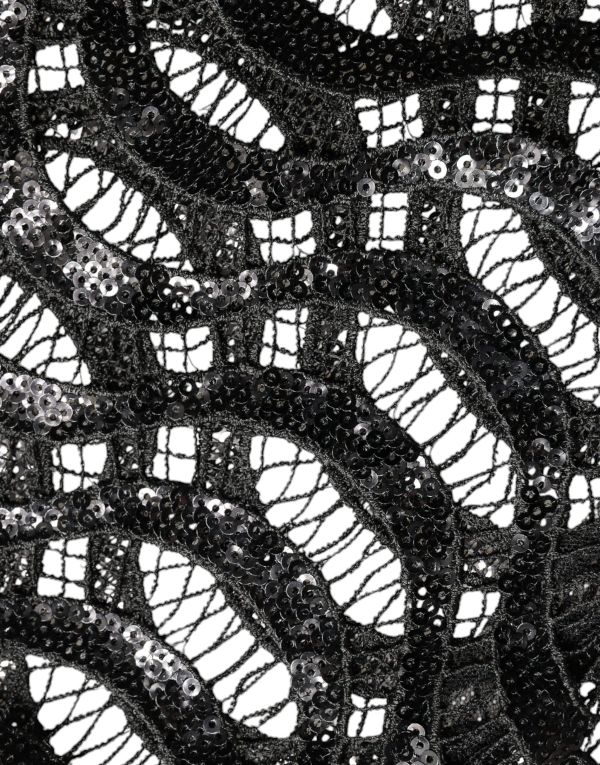 Dolce & Gabbana Black Sequin Sleeveless Tank Blouse Top Dolce & Gabbana