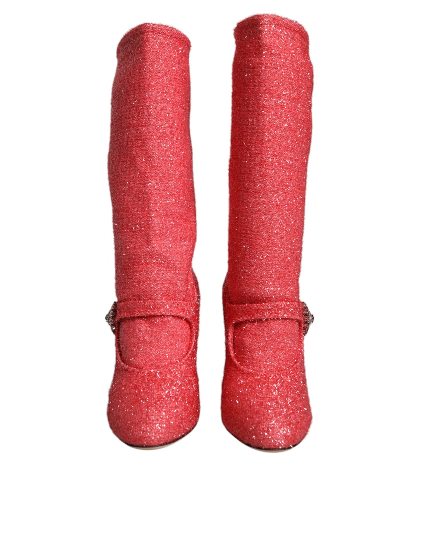 Dolce & Gabbana Pink Crystal Lurex Fantasy High Boots Shoes Dolce & Gabbana