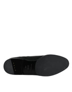 Dolce & Gabbana Black Leather Logo Mid Calf Boots Shoes - Eljoys Fashion 