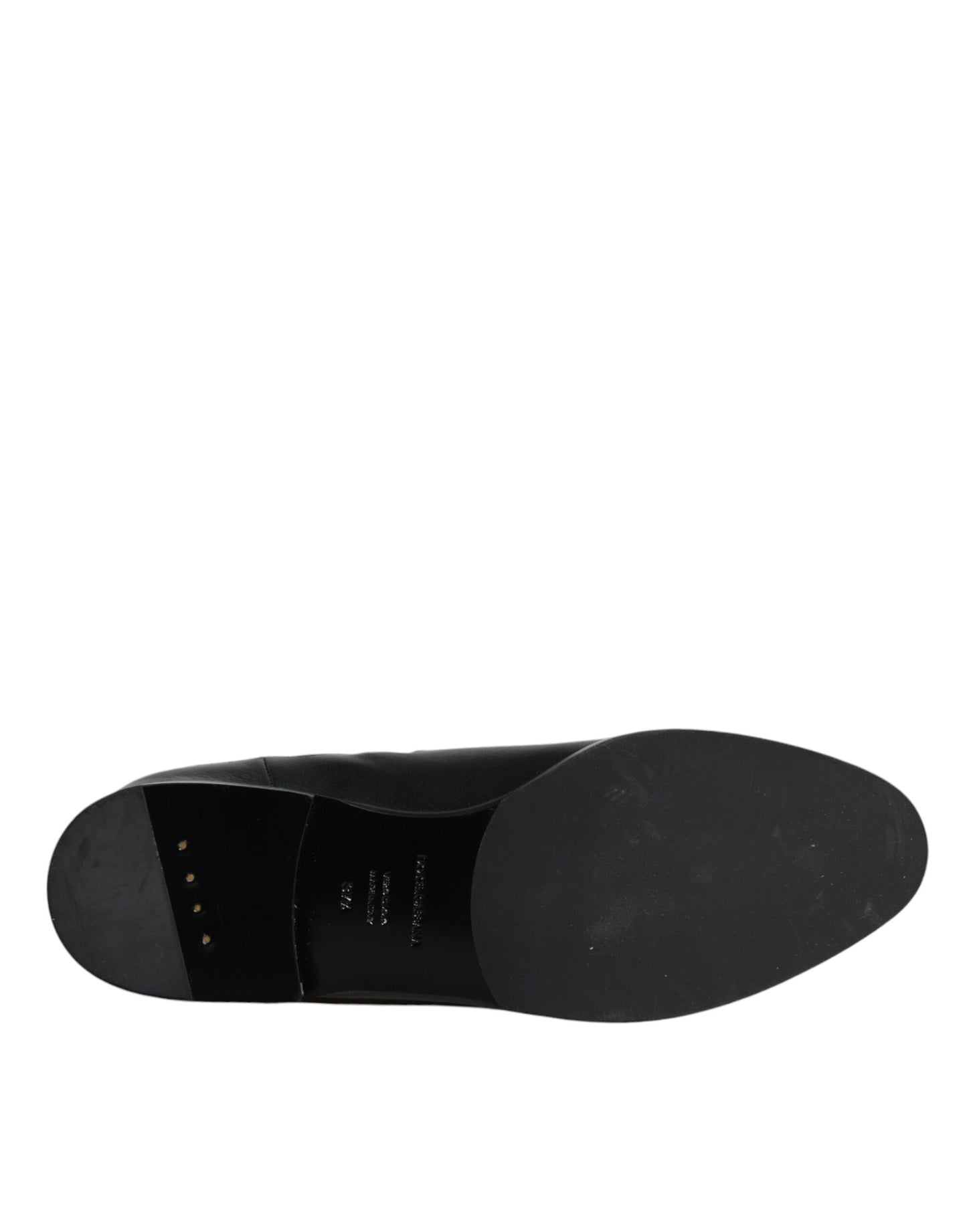 Dolce & Gabbana Black Leather Logo Mid Calf Boots Shoes Dolce & Gabbana