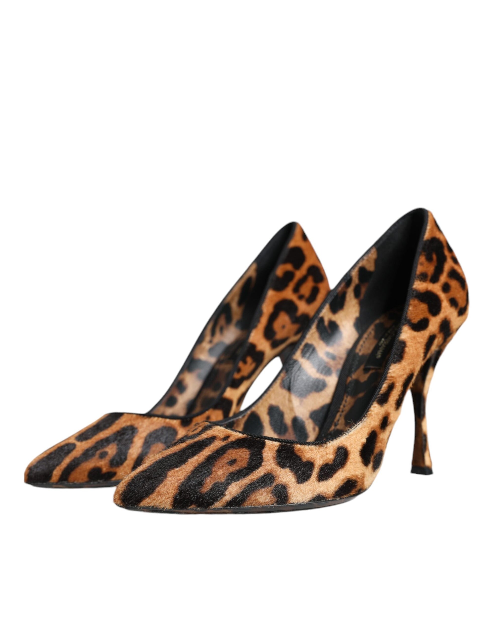 Dolce & Gabbana Brown Leopard Calf Hair Heels Pumps Shoes Dolce & Gabbana