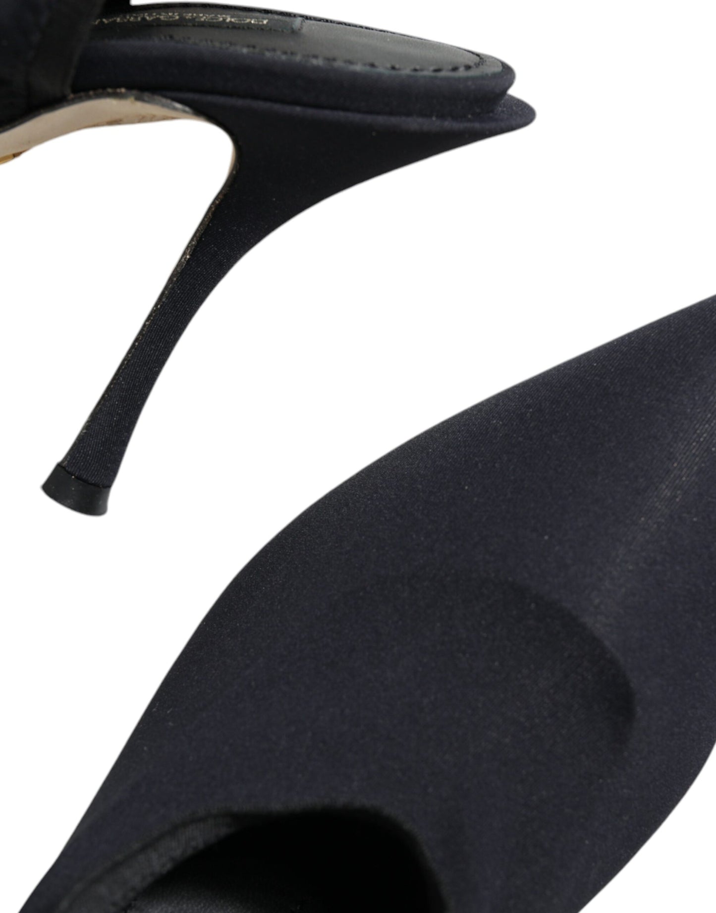Dolce & Gabbana Black Jersey Stretch Heels Slingback Shoes Dolce & Gabbana