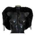 Dolce & Gabbana Black Silver Fox Fur Scarf