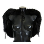 Dolce & Gabbana Black Silver Fox Fur Scarf
