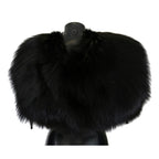 Dolce & Gabbana Black Silver Fox Fur Scarf