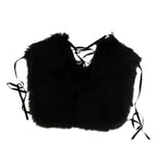 Dolce & Gabbana Black Silver Fox Fur Scarf
