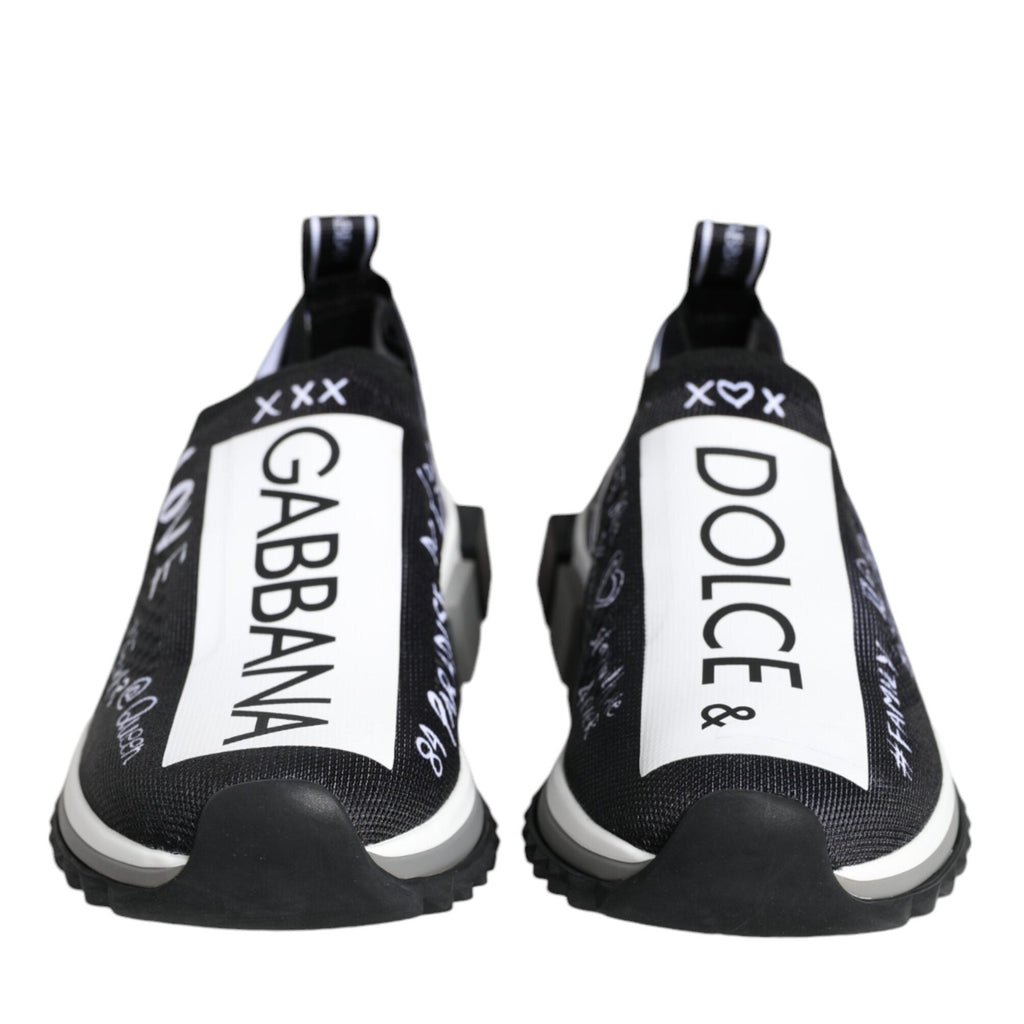 Dolce & Gabbana Black White Sorrento Low Top Sneakers Shoes