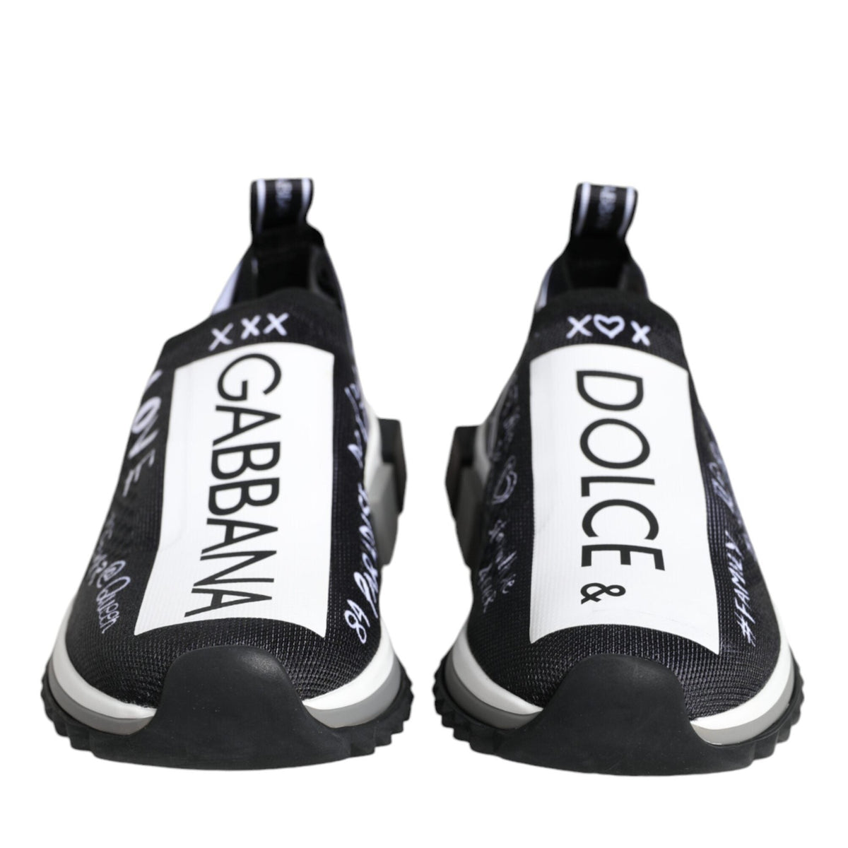 Dolce & Gabbana Black White Sorrento Low Top Sneakers Shoes