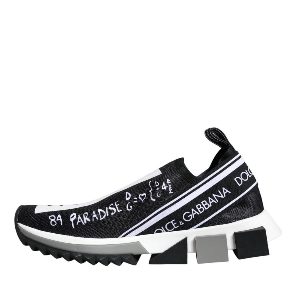 Dolce & Gabbana Black White Sorrento Low Top Sneakers Shoes