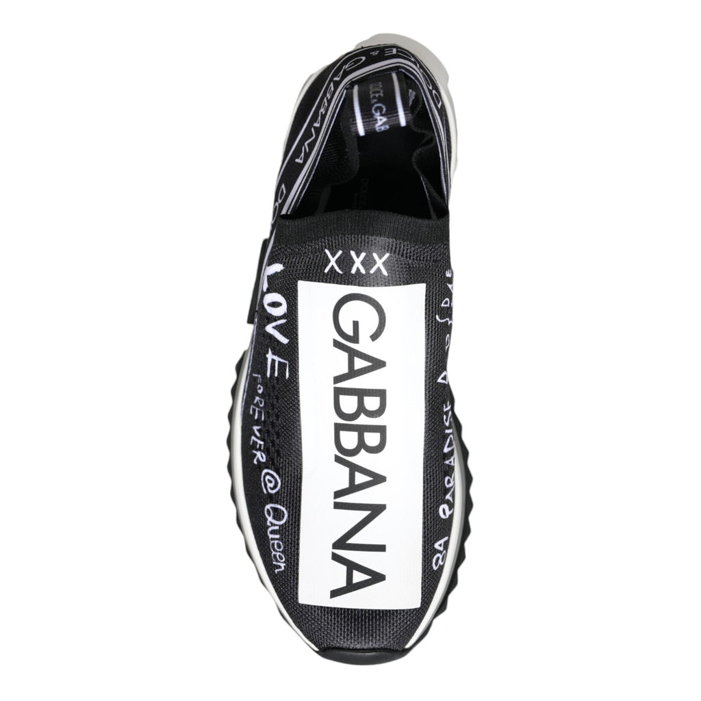 Dolce & Gabbana Black White Sorrento Low Top Sneakers Shoes