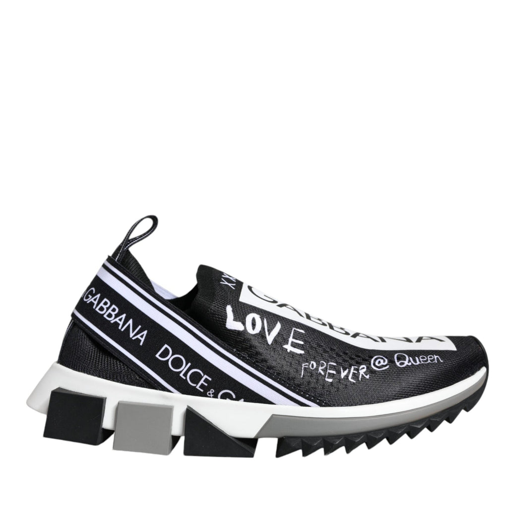 Dolce & Gabbana Black White Sorrento Low Top Sneakers Shoes