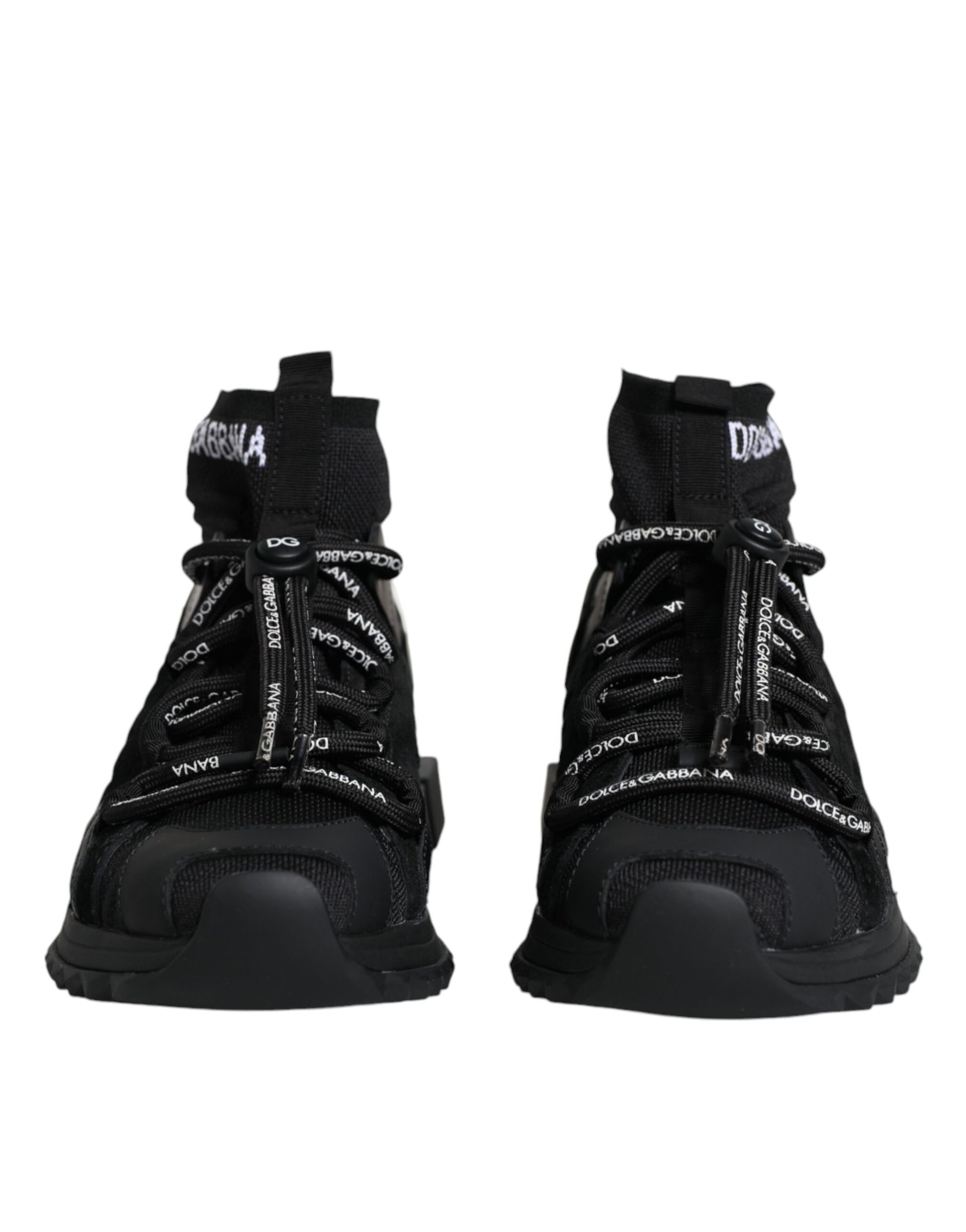 Dolce & Gabbana Black Sorrento Socks Logo Sneakers Shoes Dolce & Gabbana