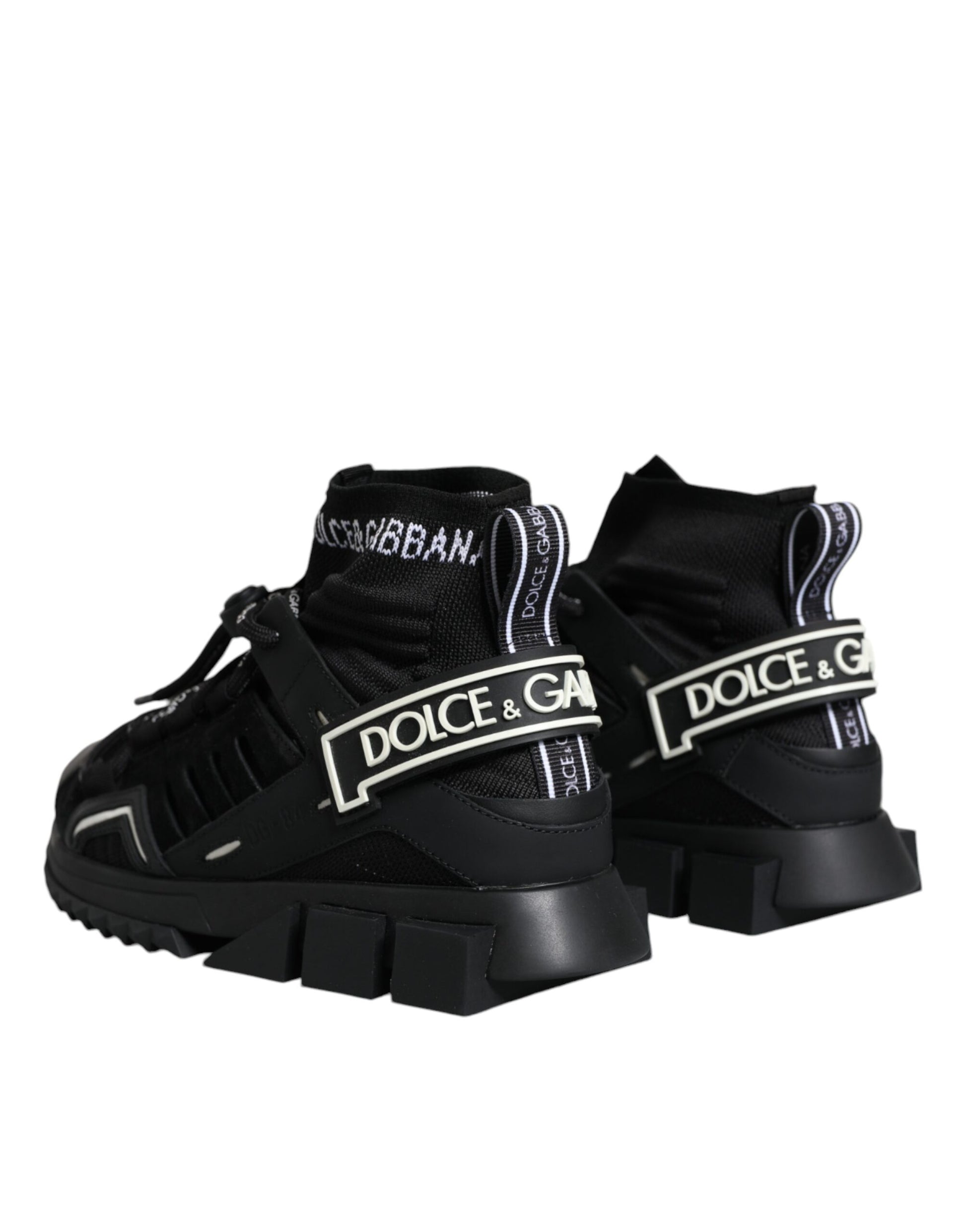 Dolce & Gabbana Black Sorrento Socks Logo Sneakers Shoes Dolce & Gabbana
