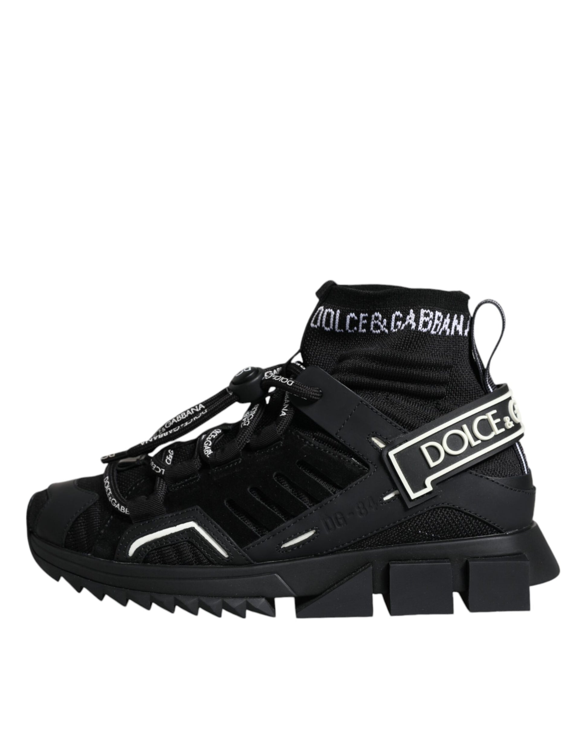 Dolce & Gabbana Black Sorrento Socks Logo Sneakers Shoes Dolce & Gabbana